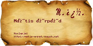 Mátis Árpád névjegykártya